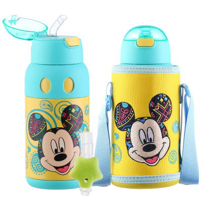 迪士尼不銹鋼保溫杯吸管杯 創意禮品套裝，兒童戶外好伙伴